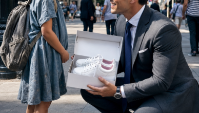 Storia completa: Una bambina mi fermò su un marciapiede affollato di una città e mi chiese un paio di scarpe per la scuola. Le scarpe mi costarono solo 45 dollari. Quello che non sapevo era che la sua disperata promessa di restituirmele un giorno mi avrebbe condotto a un segreto morente, a una madre in difficoltà e a una verità abbastanza potente da cambiare la mia vita per sempre.