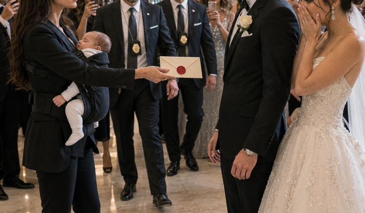 Sei settimane dopo che mio marito aveva cacciato di casa me e la nostra bambina appena nata nel pieno di una violenta tempesta di neve, mi presentai al giorno del suo matrimonio vestita completamente di nero. Stringevo mia figlia addormentata tra le braccia e tenevo una busta sigillata che avrebbe cambiato ogni cosa. Appena mi vide, il suo sorriso scomparve. «Che cosa ci fai qui?» sussurrò con il volto impallidito. Mi avvicinai e risposi con calma: «Sono venuta a portare a termine ciò che hai iniziato.» In quell’istante, la musica si interruppe e nella sala calò un silenzio assoluto.
