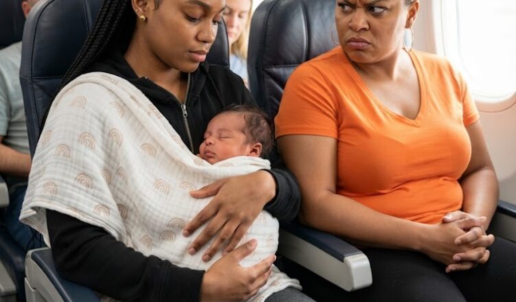 Stavo nutrendo la mia bambina durante il volo quando una passeggera iniziò a protestare. Poi mia figlia di otto anni intervenne